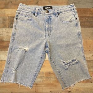AFENDS Jorts Junky Jeans Raw Hem Skull Pocket Jean Short Size 29 Skater Surfer